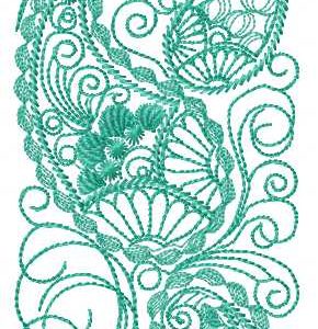 Blue firebird decoration embroidery design