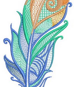 Firebird feather embroidery design