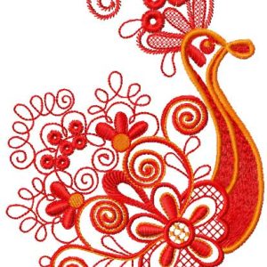 Red firebird  embroidery design