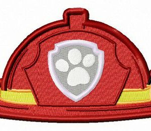 Fireman's helmet embroidery design