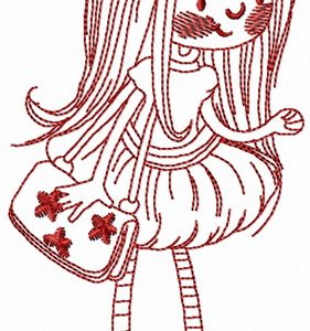 First date one color embroidery design
