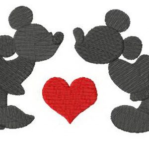 First kiss embroidery design