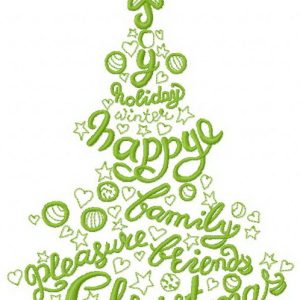 Fir-tree with wishes 2 embroidery design