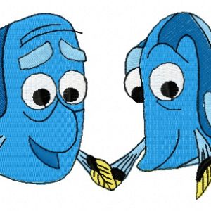 Fish couple embroidery design