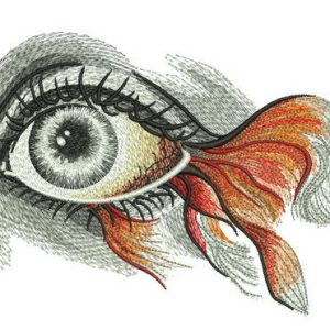 Fish eye embroidery design