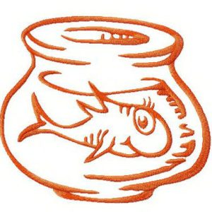 Fish in aquarium embroidery design
