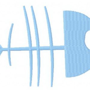 Fish skeleton embroidery design