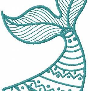 Fish tale one color embroidery design
