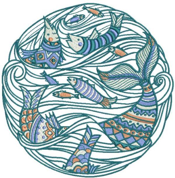 Fish time 2 embroidery design