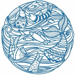 Fish time 3 embroidery design