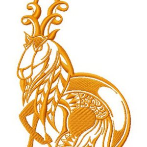 Fish-tailed ram 2 embroidery design