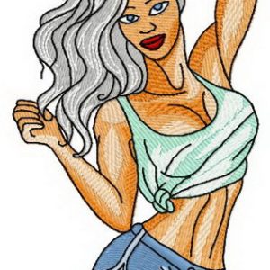Fitness girl 2 embroidery design