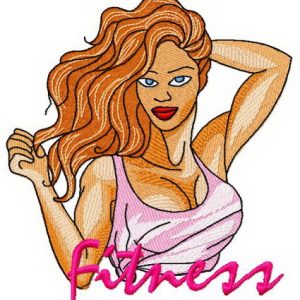Fitness girl 3 embroidery design