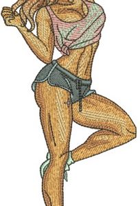 Fitness girl 4 embroidery design