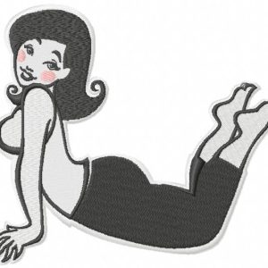 Fitness girl embroidery design