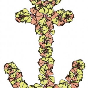 Floral anchor 2 embroidery design