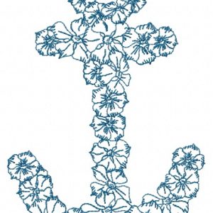 Floral anchor 3 embroidery design