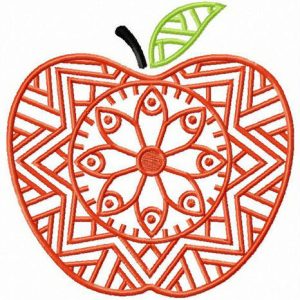 Floral apple embroidery design