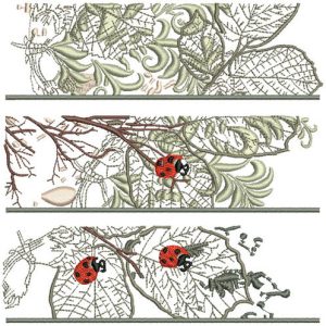 Floral bookmark embroidery design