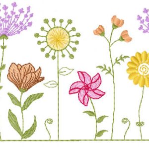 Floral border embroidery design