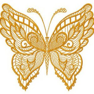 Floral butterfly embroidery design