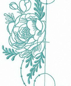 Floral decoration element embroidery design
