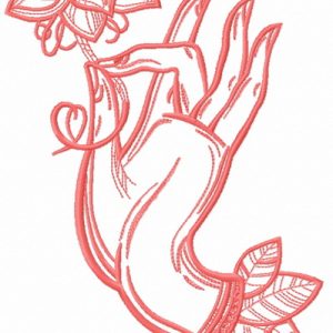 Floral fairy's hand 2 embroidery design
