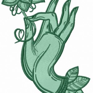 Floral fairy's hand embroidery design