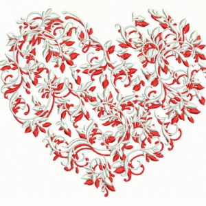 Floral heart 2 embroidery design