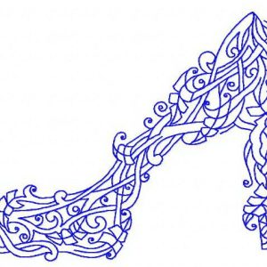 Floral high heel shoe 2 embroidery design