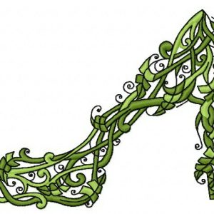 Floral high heel shoe embroidery design