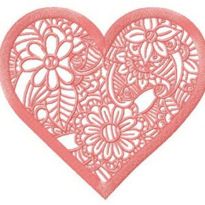 Floral lace doily embroidery design