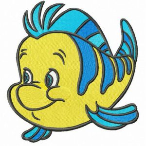 Flounder friend embroidery design