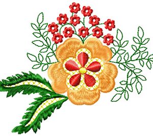 Flowers Small Element 4 embroidery design