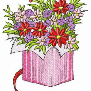 Flower box embroidery design