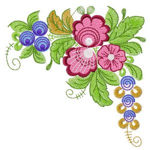 Flower corner 2 embroidery design