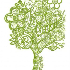 Flower tree embroidery design
