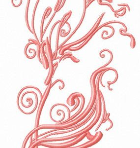 Flower with a stroke of pen embroidery design