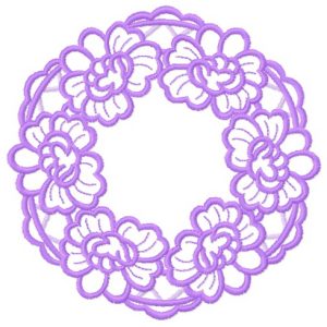 Flower wreath embroidery design