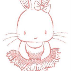 Fluffy ballerina embroidery design