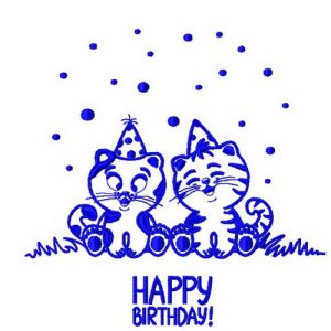 Fluffy birthday embroidery design