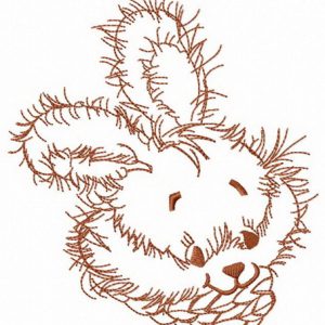 Fluffy bunny muzzle embroidery design