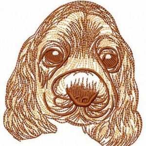 Fluffy dog's muzzle embroidery design