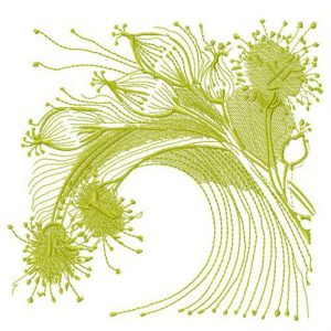 Fluffy field flowers embroidery design