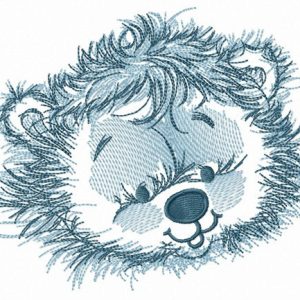 Fluffy lion embroidery design