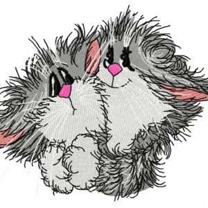 Fluffy pair 2 embroidery design