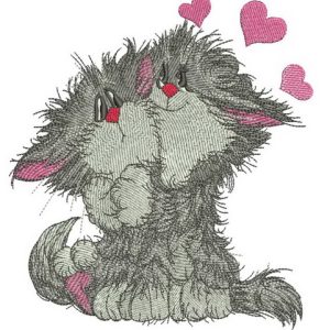 Fluffy pair embroidery design