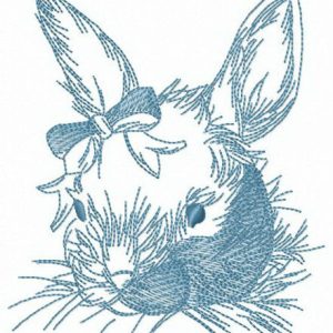 Fluffy rabbit embroidery design