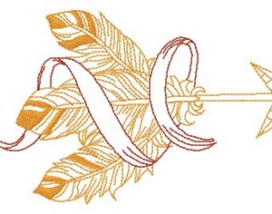 Flying arrow embroidery design