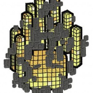Flying blocks embroidery design